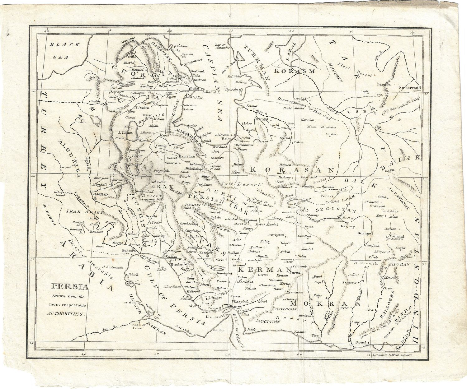 1830 Map of Persia from the Latest Authorities