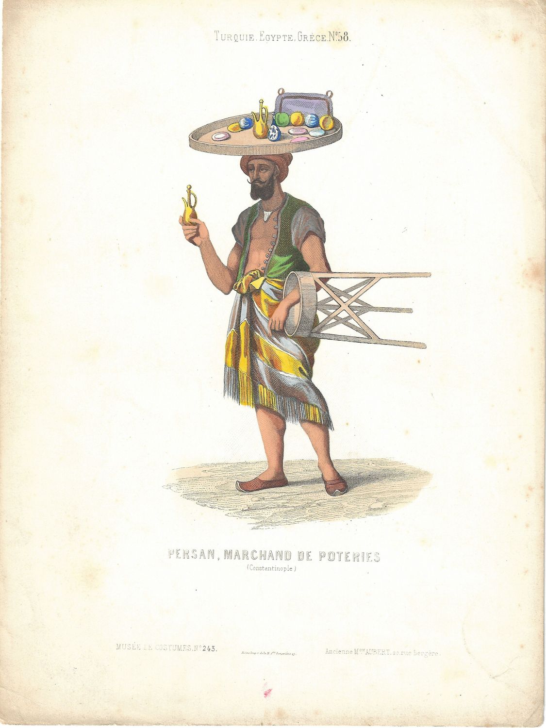 1850 View of a Persian Pottery Dealer from Musee de Costumes  w/ohc