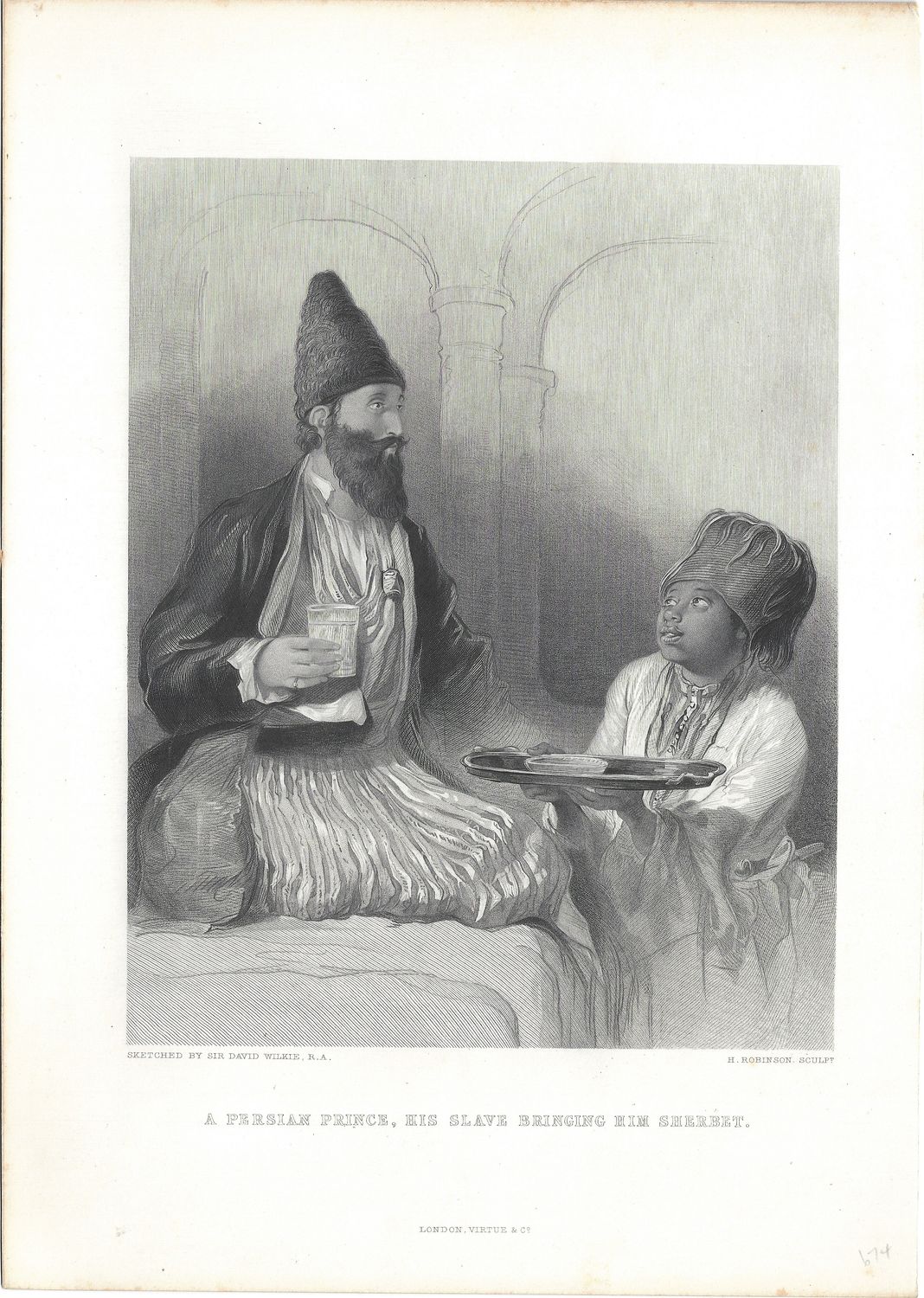 1870 View of A Persian Prince - after David Wilkie
