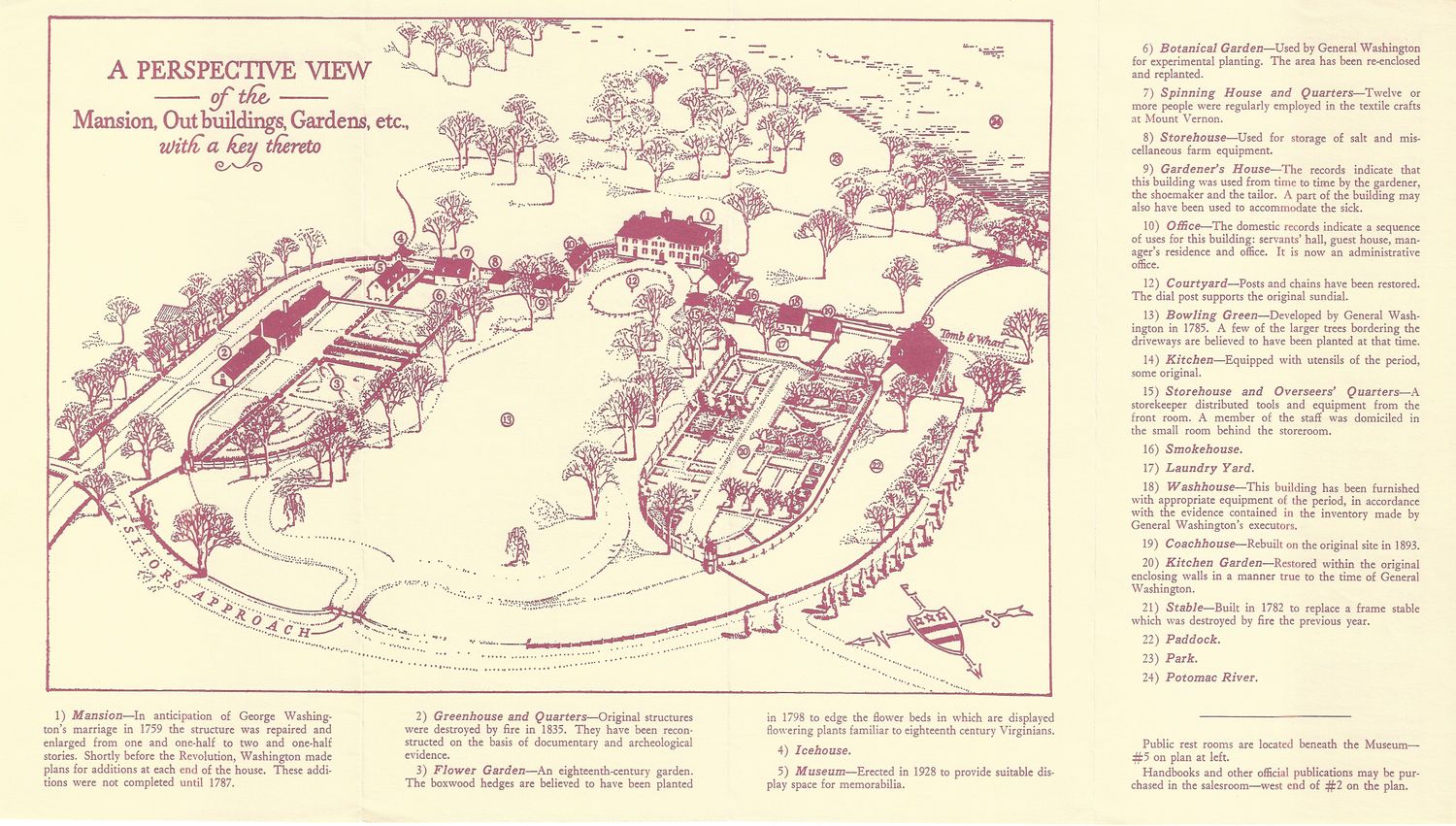 1960 Map of Mt. Vernon, Va. from the Mt Vernon Ladies Association of the Union