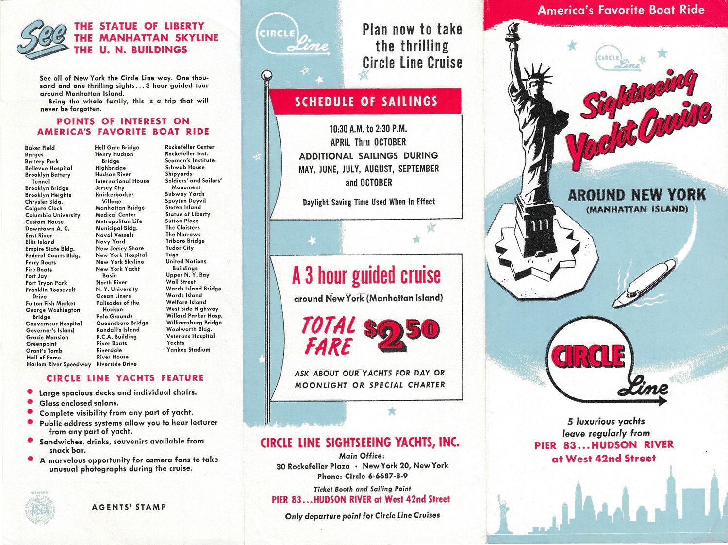 1958 New York Sightseeing Circle Line Cruise