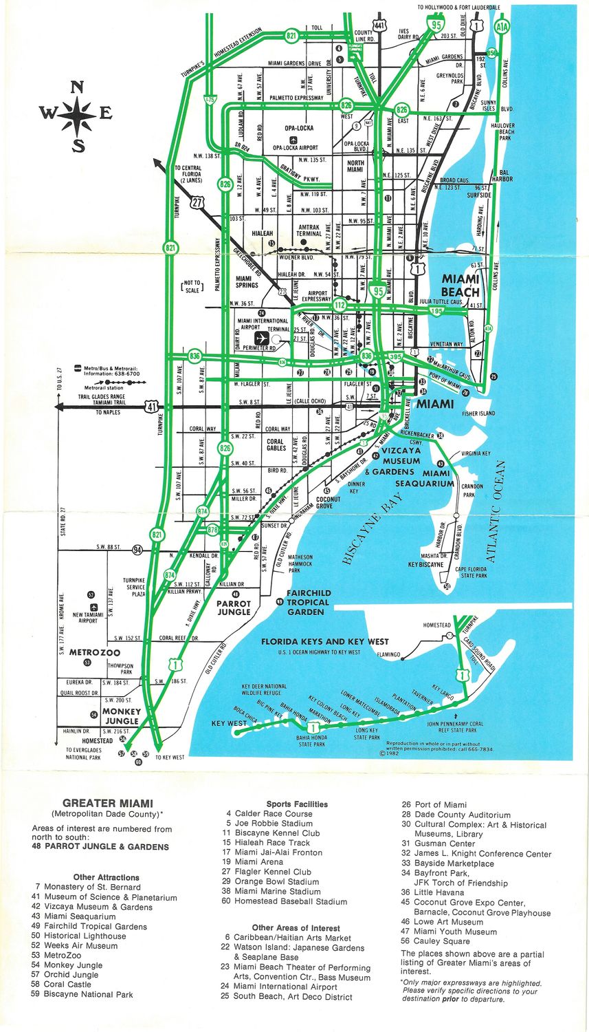 1980 Map of Greater Miami from the Greater Miami Chamber of Commerce