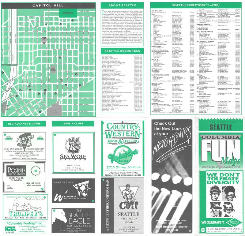 1995 Gay and Lesbian Fun Map of Seattle , Washington