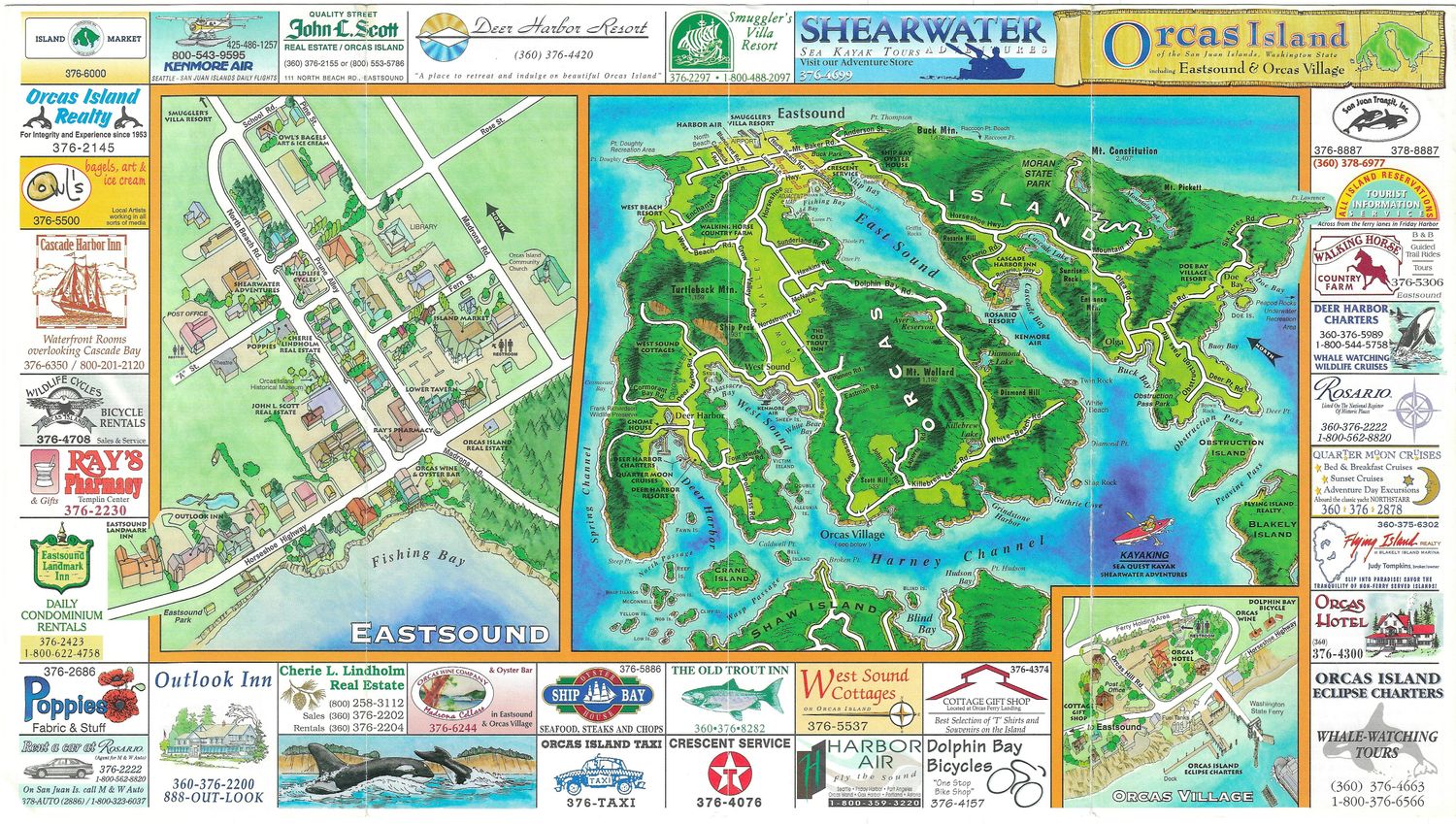 1997 Visitors Map of Orcas Island,  WA