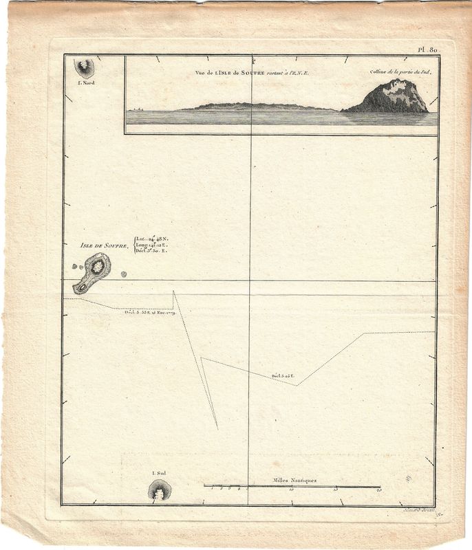 1785 Chart of the Island of Iwo Jima, Japan by Capt Cook - Plate 80 French Edition 