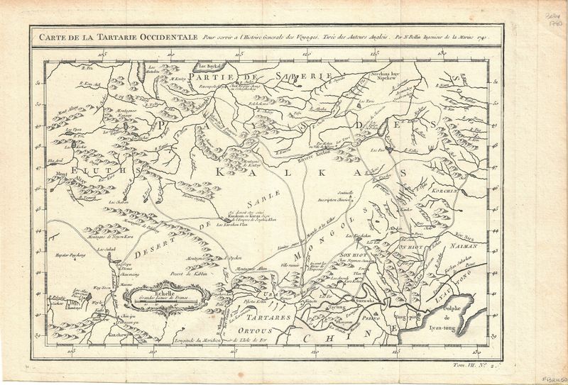 1780 Map of West Tartary by Mr. Bellin