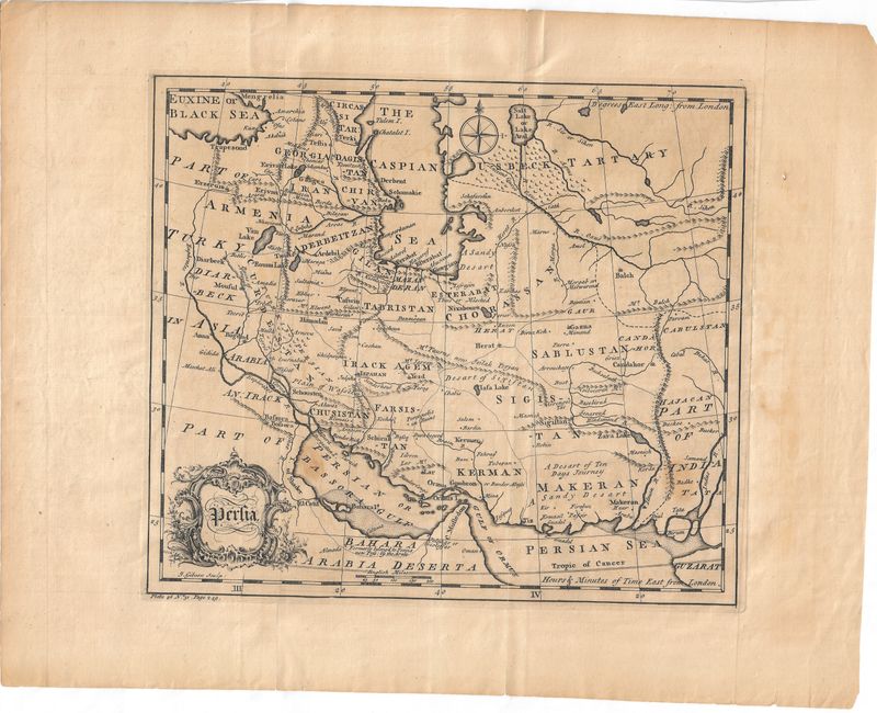 1748 Map of Persia by John Gibson