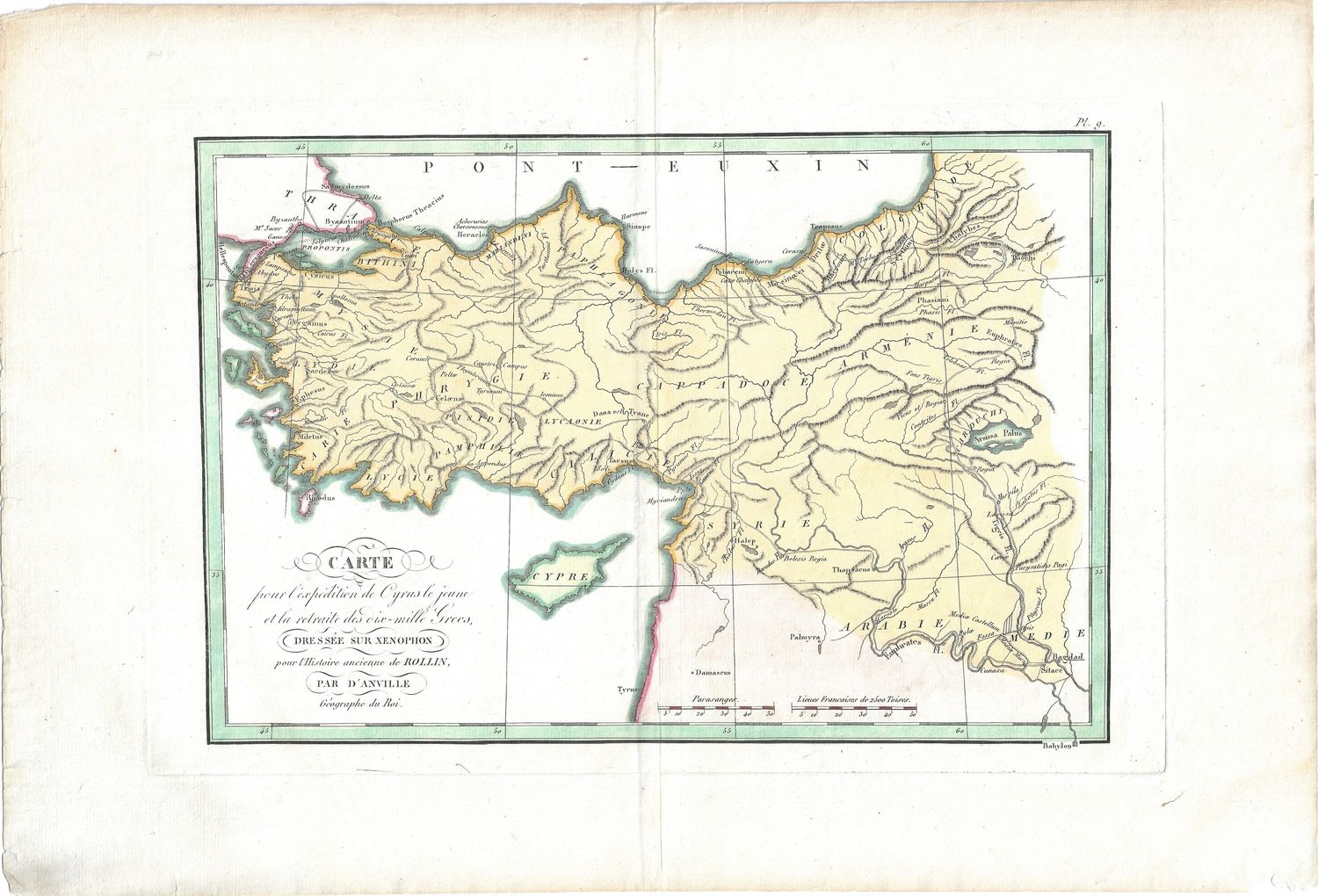 1767 D&#39;Anville Map of Turkey from The Expedition of Cyrus