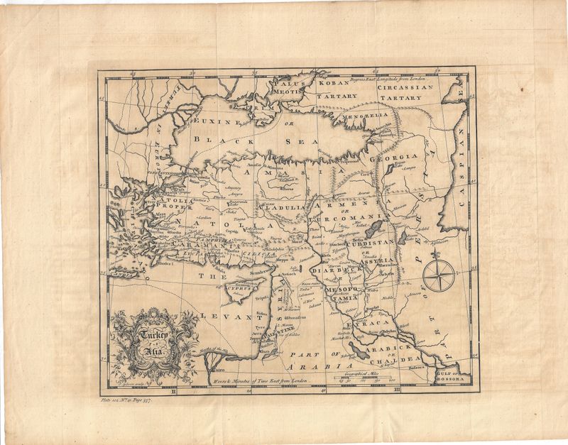 1748 Map of Turkey in Asia by John Gibson
