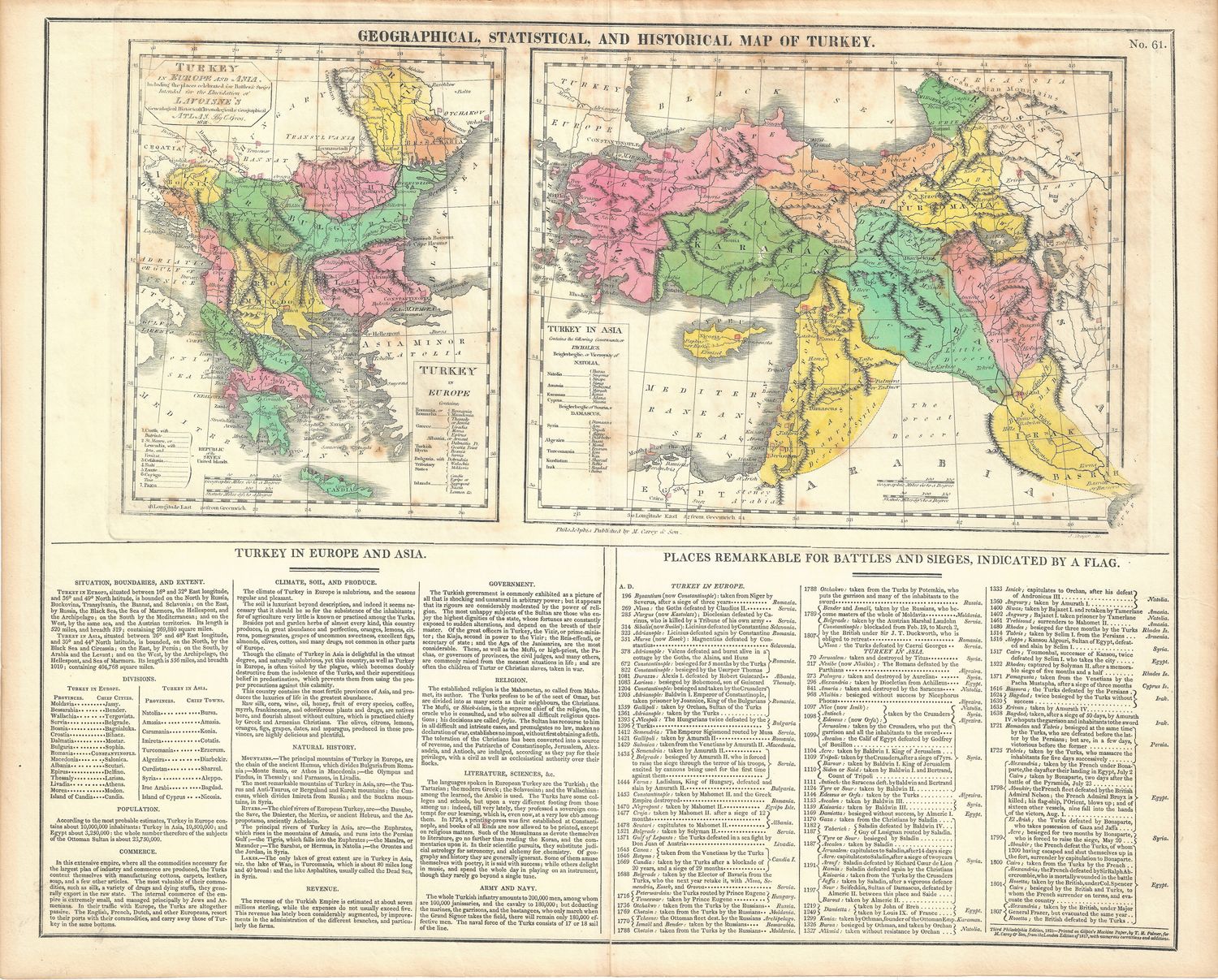 1821 Map of Turkey by LaVoinese (2 sheets-pair)