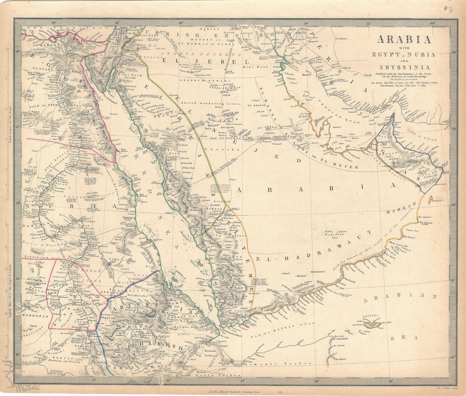1833 Map of Arabia By the SDUK