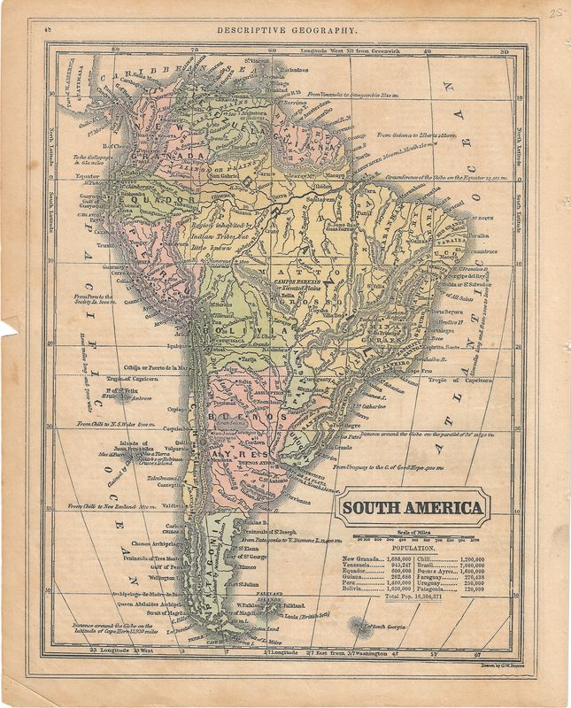 1855 Map of South America