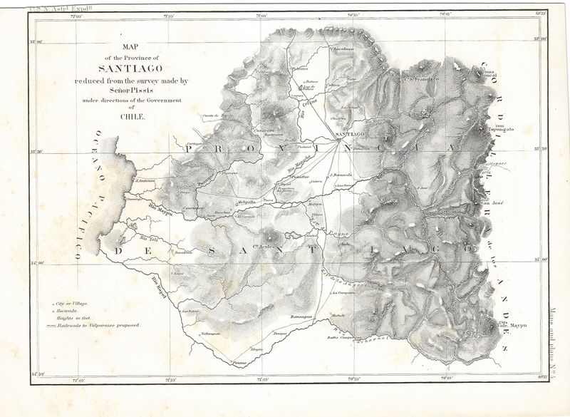 1855 Map of Santiago  by the US Navy Astrological Expedition