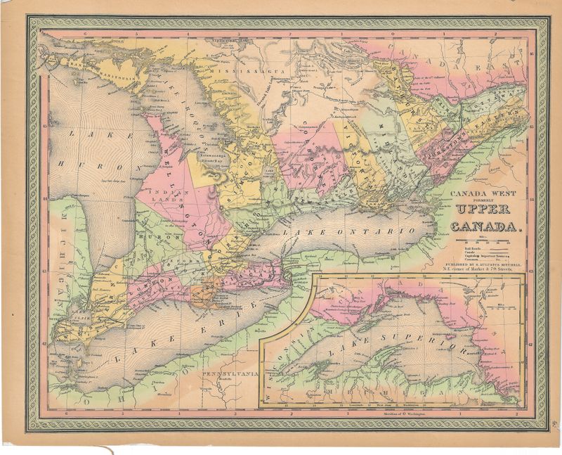 1853 Map of Canada West by Mitchell, Cowperthwaite