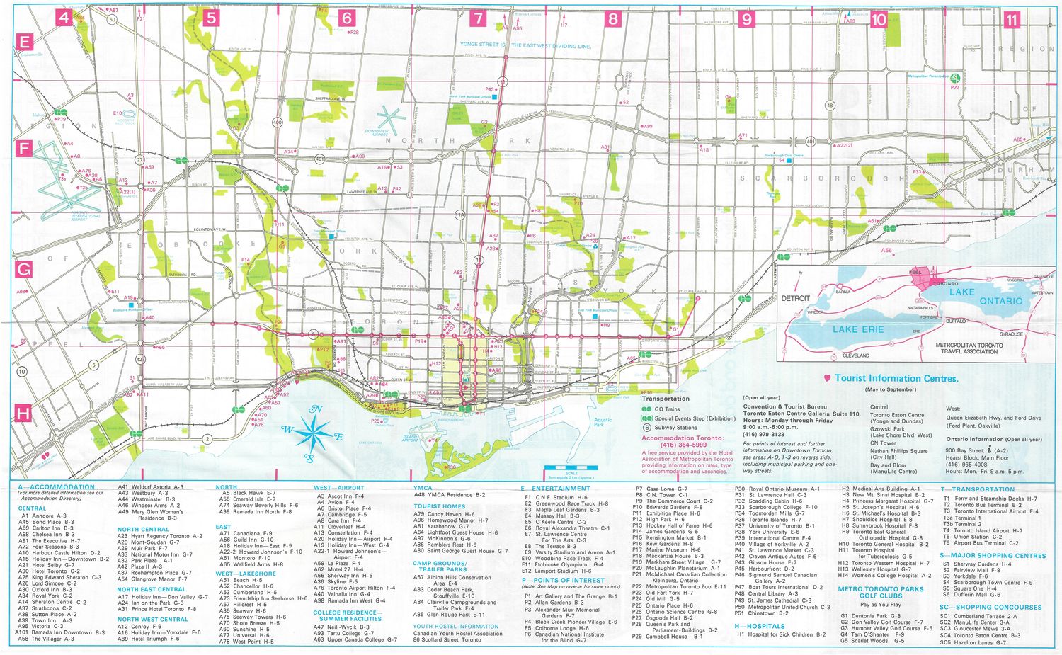 1977 Guide Map of Toronto, Canada