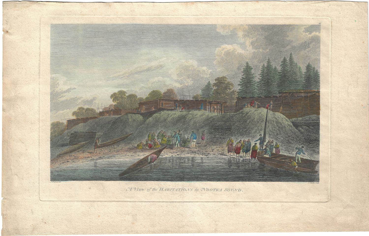 1785 View of the Habitations at the Entrance to Nootka Pl. 41 -Large Folio w/hc