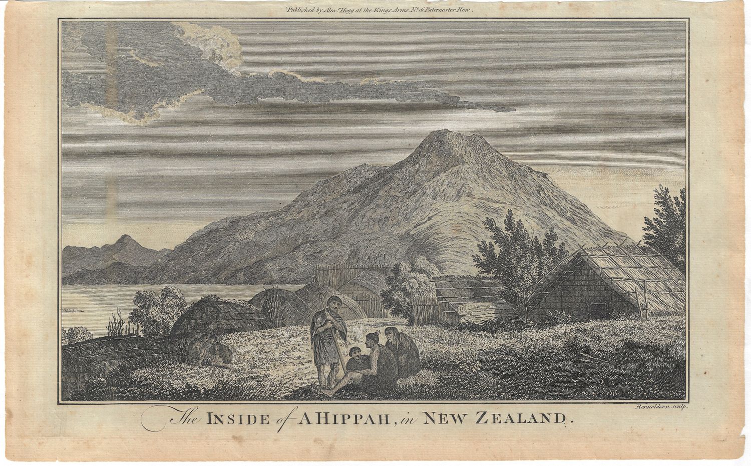 1784 View of The Inside of a Hippah -New Zealand by Alex Hogg