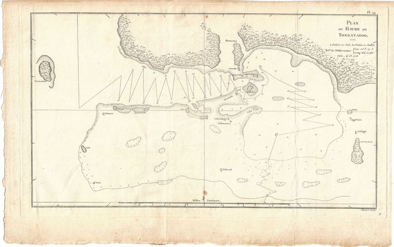 1785 (1777) Chart of the Harbor of Tongataboo -Plate 19 French Edition 