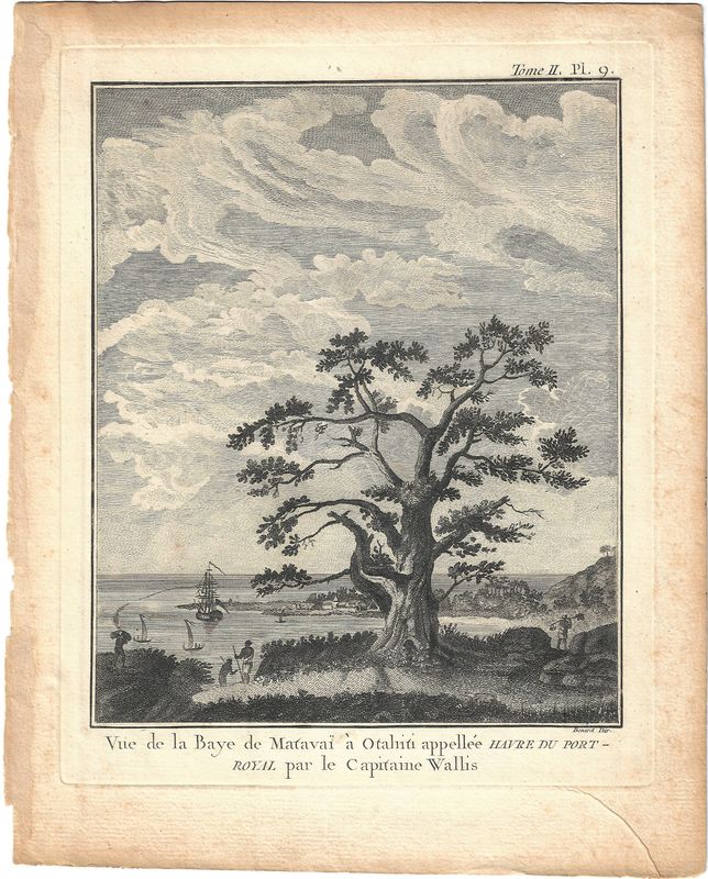 1785 Capt Wallis' View of the Bay of Matavai in Port Royal, Tahiti