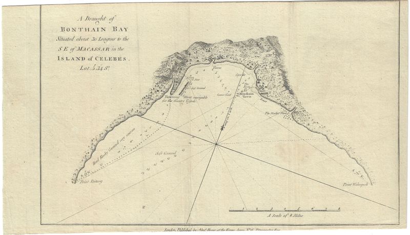 1785 Chart of Bonthian Bay in the Celebes