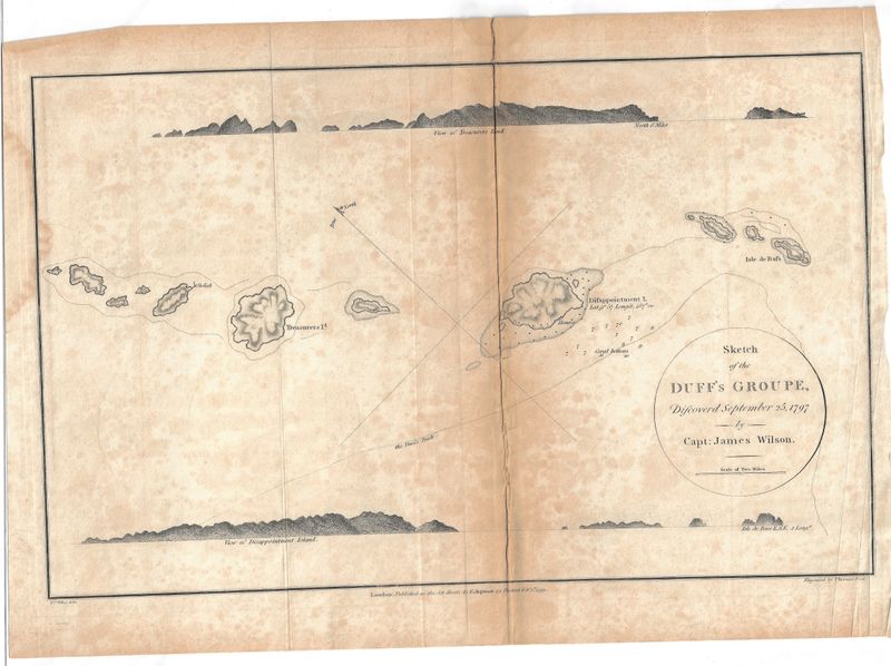 1799 Chart of the Harbor of Duffs Group by T. Chapman 