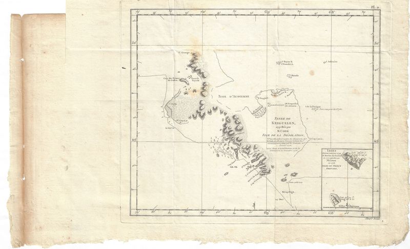 1785 Kerguelen Chart Plate 2 French Edition 