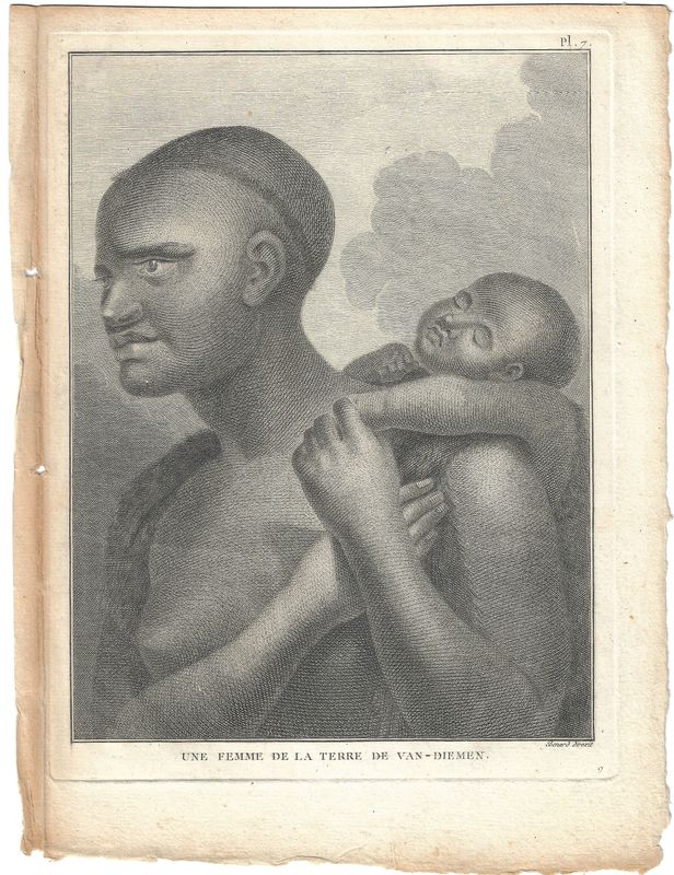 1785 Man &amp; Woman of Tasmania (Terre de Van Diemen) Pair Pl.6+7