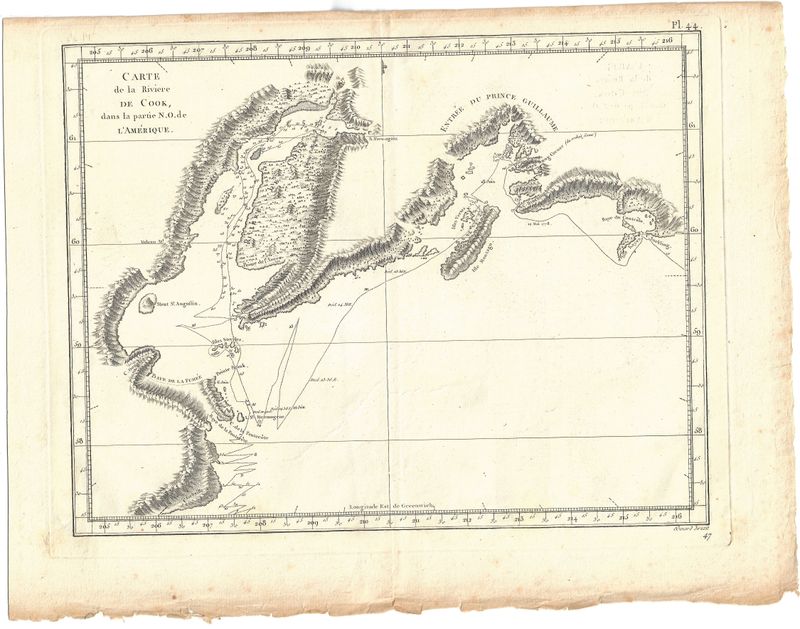 1785 Map of the River Cook Pl.44 French Edition