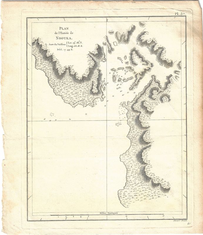 1785 Plan of the Entrance to Nootka Pl. 37 French edition