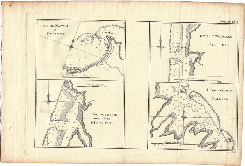 1785 View of 4 Harbors of Tahiti