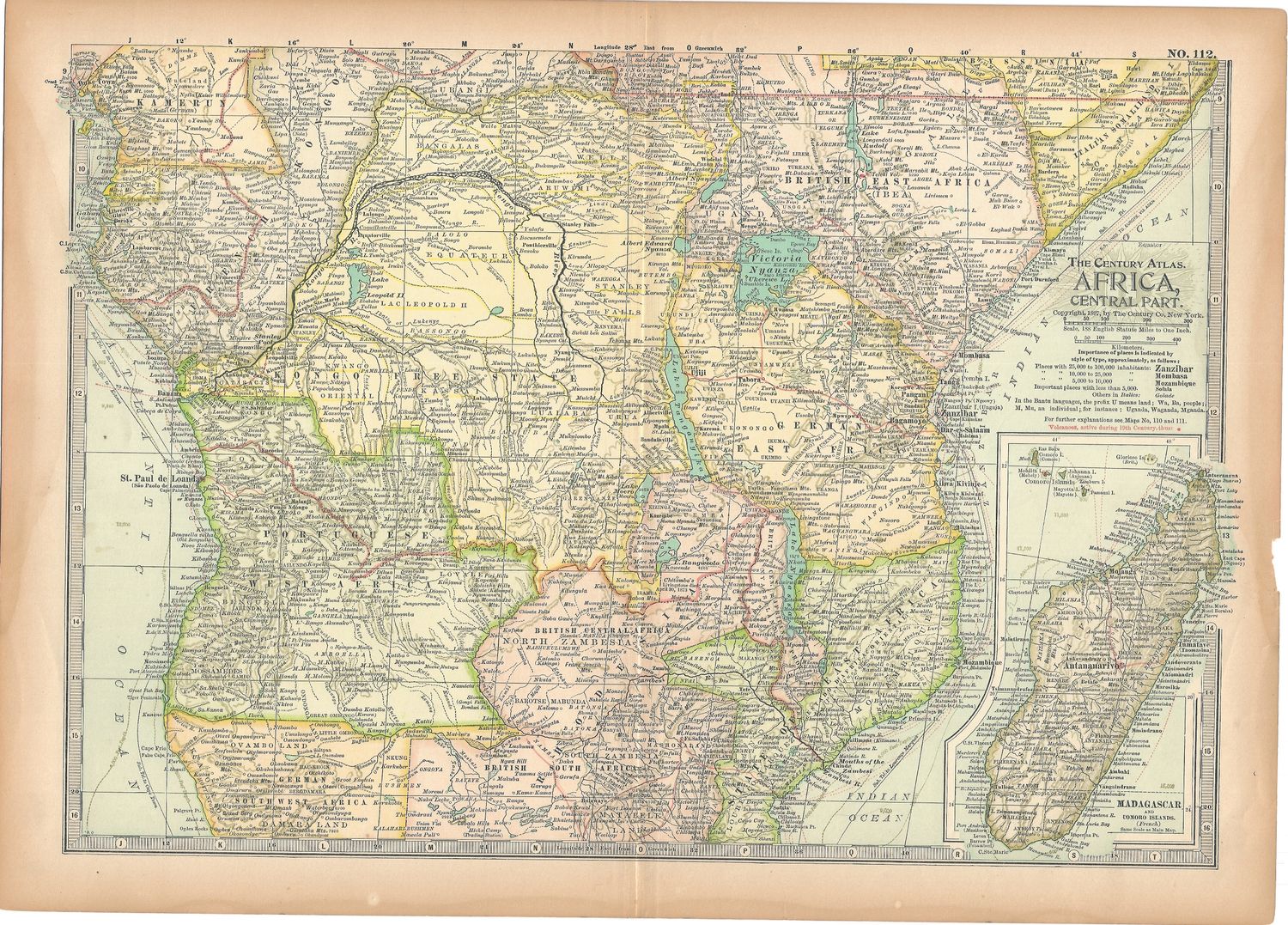 1897 Century Map of Central Africa