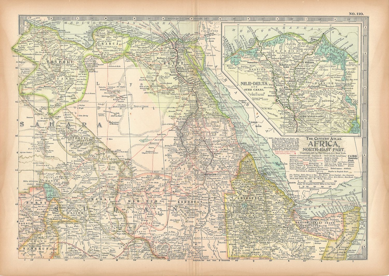 1897 Century Map of North-East Africa