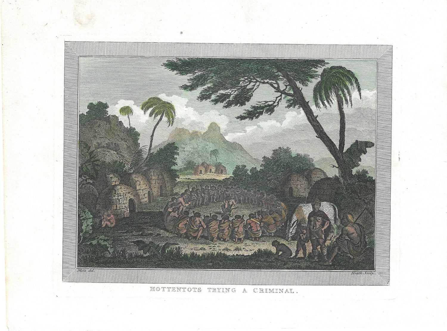 1778 View of Hottentots, Trying a Criminal from Cooks voyages