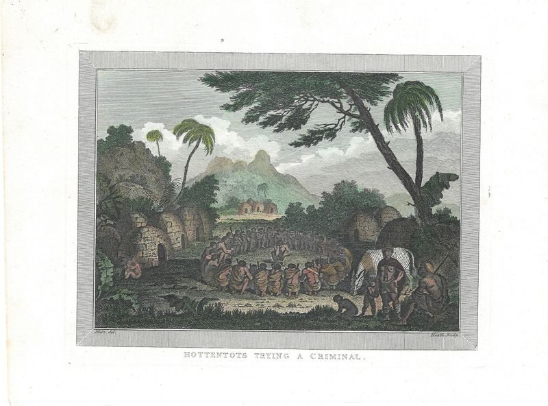 1778 View of Hottentots, Trying a Criminal from Cooks voyages