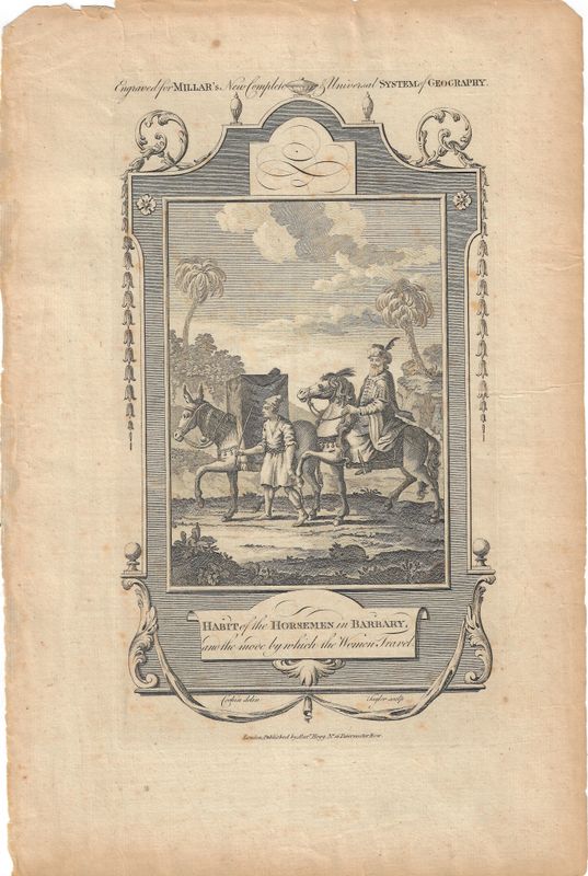 1782 View of the Habits of the Horsemen in Barbary from Millar's