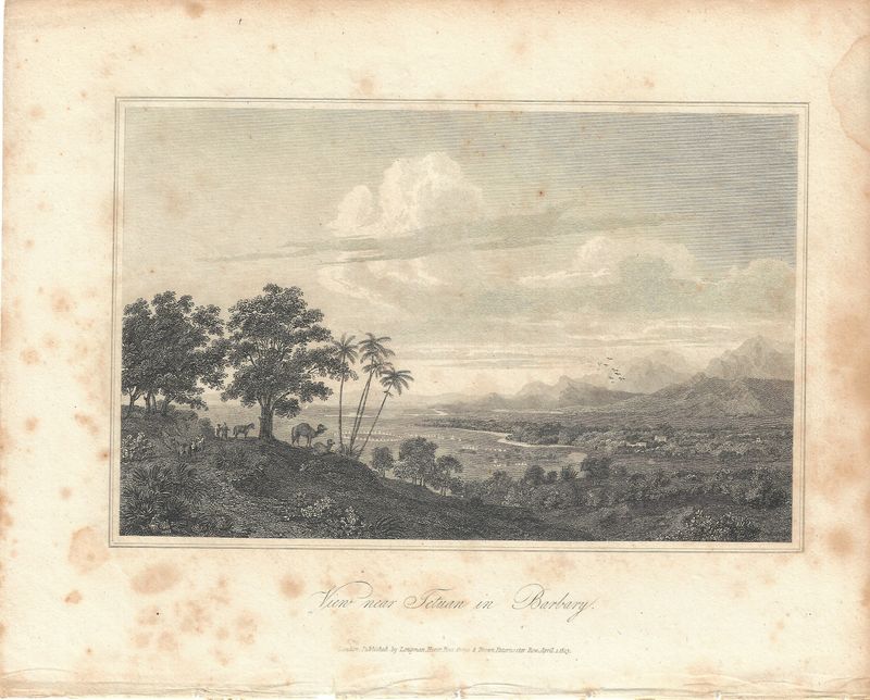 1813 View near Tetuan in Barbary - stained