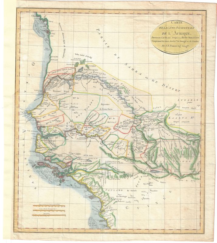 1814 Map of the West Coast of Africa by Poirson