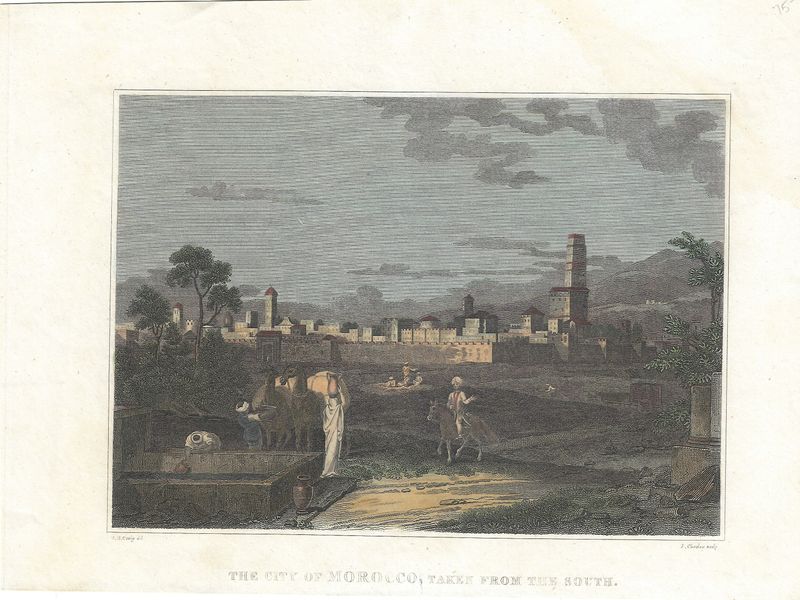 1830 View of the City of Morocco  with Hand Color
