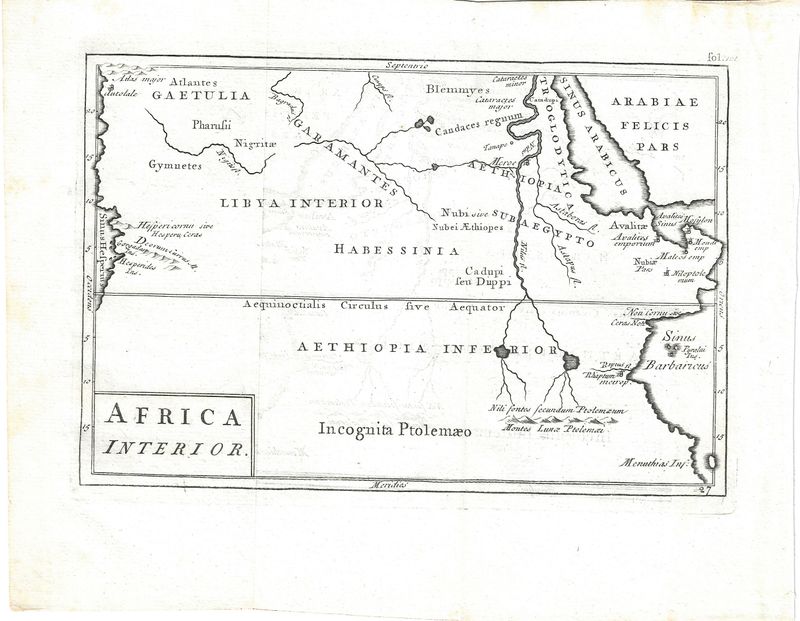 1731 Map of Africa Interior by Christopher Cellarius