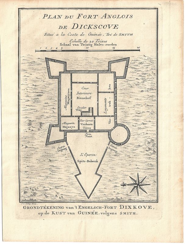 1740 Floor Plan of Fort Anglois at Dickscove on the Coast of Guyana , Africa