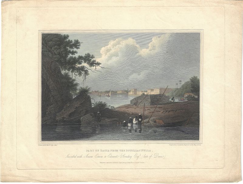 1827 Views of Dacca India - Group of 4 by J. Landseer