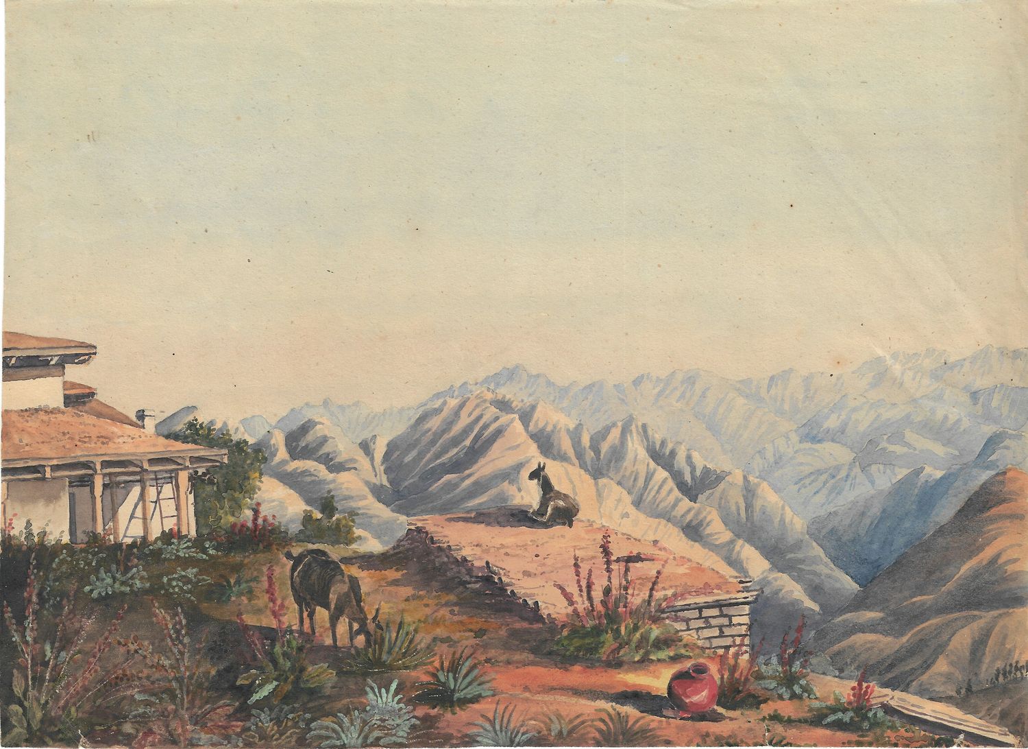 1889 Original Painting on Paper of Punjab India