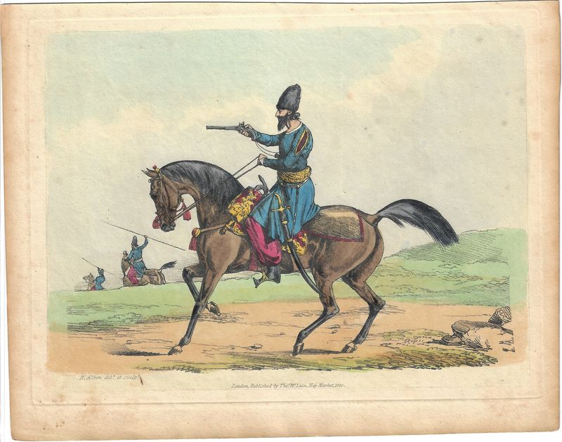 1820 View of a Mounted Russian Officer