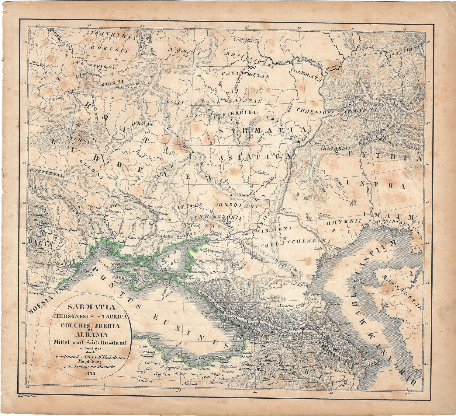 1830 Map of Colchis, Iberia and Albania (Persian Empire) by Witzleben