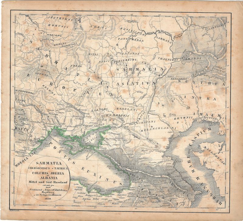 1830 Map of Colchis, Iberia and Albania (Persian Empire) by Witzleben