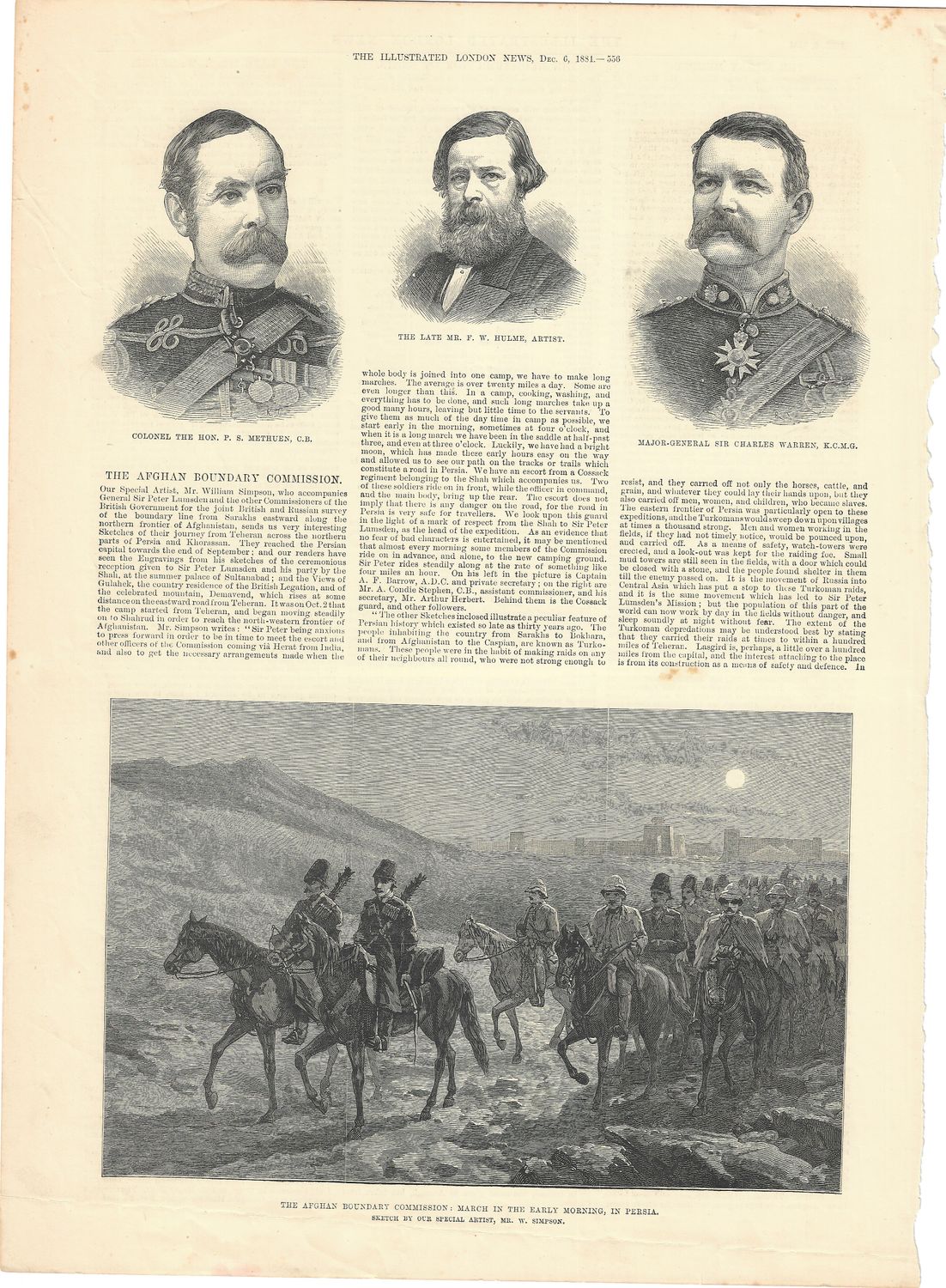 1881 Illustrated London News of the Afghan Boundary Commission