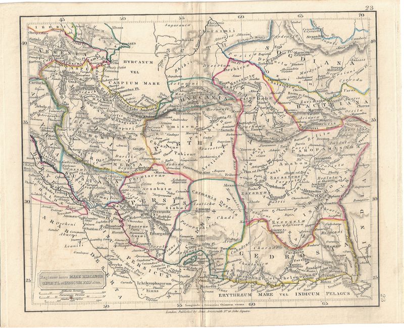 1829 Map of Mare Hyrcanum Oxum by John Arrowsmith