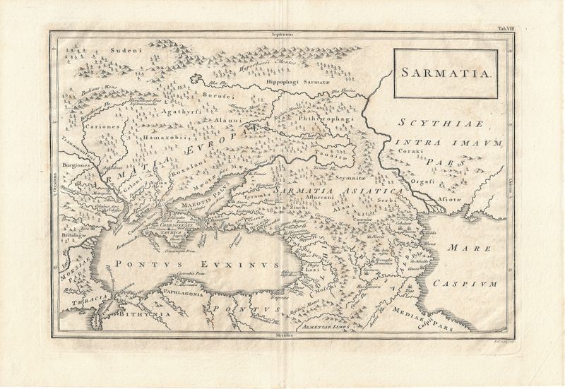 1731 Map of Sarmatia by Andreas Cellarius