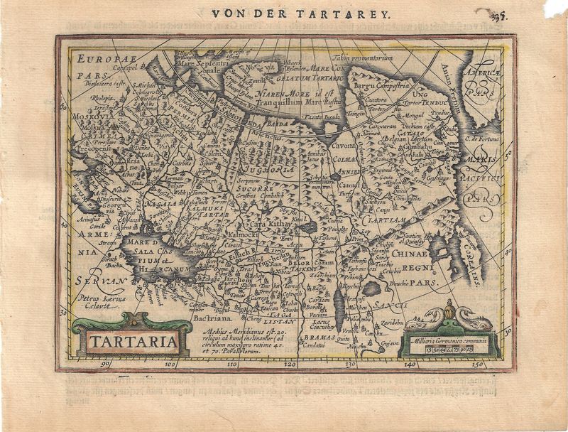 1645 Map of Tartary in German, Derived from a Map by Gerard Mercator