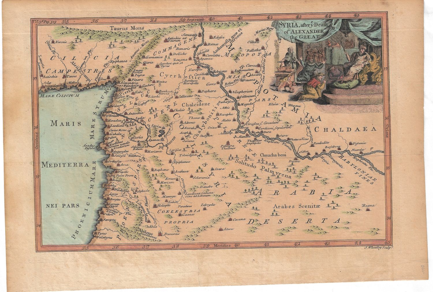 1750 Map of Syria After Alexander the Great by J. Wheatley